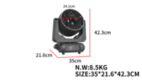 Projecteur LED mobile 300W RGBW 4-en-1 DMX avec zoom, 7 motifs + blanc, 7 couleurs + blanc, éclairage de scène DJ RGBW