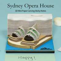 Bloc-notes modèle Landmark, souvenir de voyage d'Australie, décoration de bureau, bloc-notes créatif 3D en papier découpé représentant la Mégaphone de Sydney