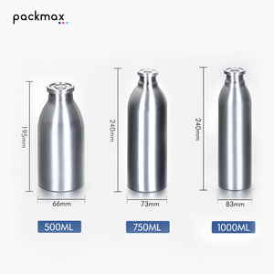 Venta al por mayor de fábrica de botellas de aluminio de 1 litro para cerveza artesanal, botellas de aluminio con logo personalizado, botellas de aluminio para cerveza de barril sin tapas para rellenar. - Product Image 3