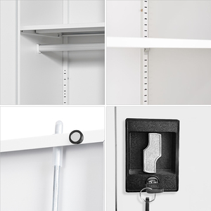 Armario de Almacenamiento de Acero con 2 Puertas de Diseño Moderno, Muebles para el Hogar para Uso en Dormitorio, Cocina y Oficina - Product Image 3