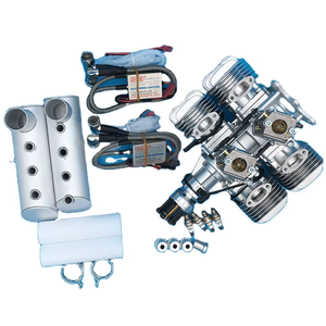 Moteur à essence DLE 120CC DLE120 T4 d'origine, quatre cylindres, deux temps, échappement latéral, refroidissement par air naturel, 12 ch/7500 tr/min - Product Image 1