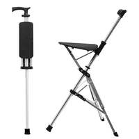 Canne de marche pliable pour le camping en plein air avec siège pour la randonnée et la marche, chaise de béquille confortable pour les marcheurs