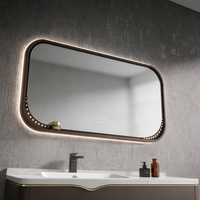 Meuble de salle de bain mural minimaliste de luxe avec design de vasque flottante gain de place et miroir éclairé