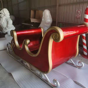 Trineo de Santa Claus de Fibra de Vidrio de 300 cm de Tamaño Real, Trineo Navideño Gigante Comercial para Exteriores con Renos para Decoración de Centros Comerciales - Product Image 5