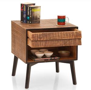 Table de chevet en bois massif de bon choix Table de chevet avec 2 tiroirs Meubles de chambre à coucher de luxe modernes OEM Design fait à la main - Product Image 1