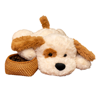 Coussin en peluche personnalisé en forme de chiot endormi, animaux en peluche câlins, jouets lestés pour chiens, doudou sensoriel, peluches à câliner pour l'heure du coucher