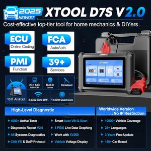 Herramienta de Programación de Automóviles Todo en Uno XTOOL D7S, Escáner OBD 2, Dispositivo de Diagnóstico, Programador de Llaves, Programador de Llaves de Coche, Programador de Llaves Perdidas, Más de 39 Funciones de Reinicio, FCA <span class=keywords><strong>7</strong></span> - Product Image 2