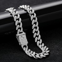 Collier pour chien en alliage massif de 12 mm de large, style cubain, accessoires de mode de luxe, écologique, réglable