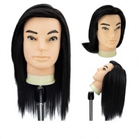 Tête de mannequin homme 100% cheveux humains pour les étudiants en école de coiffure, formation professionnelle en coupe de cheveux