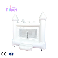 Château gonflable sur mesure pour enfants, rose clair et blanc, taille personnalisable, pour l'amusement extérieur, OEM ODM disponible