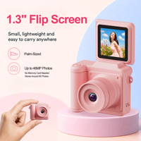 Mini caméra numérique rétro 1080P avec écran rotatif pour selfie, caméra portable pour enfants, jouet cadeau pour garçons et filles, caméscope de poche pour vlog avec porte-clés