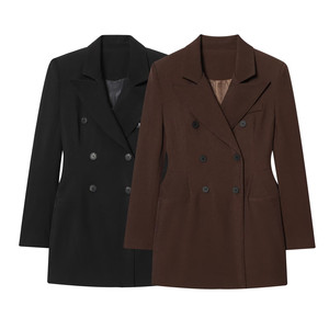 KAR & OT ZA 2025 autunno e inverno nuovi prodotti temperano semplice giacca doppiopetto a maniche lunghe 8587797 - Product Image 1