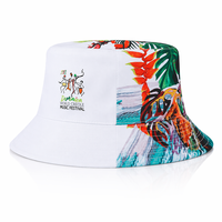 Chapeau Bob Personnalisé en Toile Imprimé Tropical Coton Été Décontracté Unisexe Voyage Extérieur Vente en Gros OEM