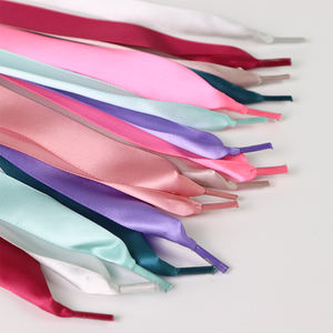 공장 사용자 정의 새틴 신발 끈 실크 패션 가방 리본 핸들 폭 꼰 스포츠 신발 끈 핸들 리본 플라스틱 팁 - Product Image 2