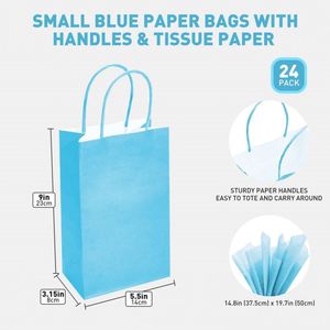Small Paper Gift Bags with Handles and <b>Tissue</b> Birthday <b>Wedding</b> Party Goodies Gift Wrapping Paper Bags Custom Logo Paper Bag - Product Image 4