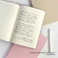 Carnet professionnel en PU avec 96 feuilles, couverture texture litchi, journal personnalisable pour le bureau et les étudiants