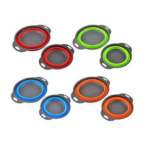 New Foldable Filter Strainer Round Collapsible Colander Kitchen Plastic Fruit Vegetable <b>Washing</b> Drain <b>Basket</b> New Foldable - Product Image 3