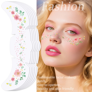 Tatuajes Temporales Faciales con Diseño Floral de Mariposa, Película PET Impermeable, Talla Única, para Maquillaje Artístico Facial, Viajes, Fiestas y Escenarios - Product Image 3