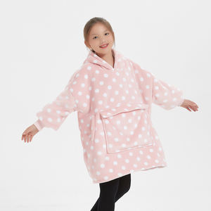 Vente en gros Couverture surdimensionnée d'hiver unisexe pour jeunes enfants <span class=keywords><strong>Pull</strong></span> à capuche doux Sherpa portable avec poche géante Cadeau pour adolescents - Product Image 1