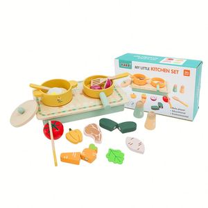 Jouets en bois pour enfants les plus populaires : service de thé de l'après-midi, jeux de rôle de cuisine, jeux d'imitation, ensembles de jouets pour enfants - Product Image 1