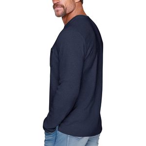 Custom Mens <b>Waffle</b> Long Sleeve <b>Shirt</b> Crew Neck Casual Solid Pocket Thermal Layering Tee - Product Image 3