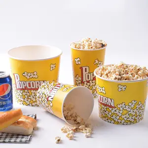Contenitore per Popcorn con Logo personalizzato di fabbrica riciclabile tazza per Popcorn in carta da 46 once usa e getta