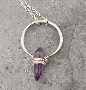 Collar de cresta de plata esterlina-Amatista 925 Collar de joyería de plata esterlina para mujer Producto a granel hecho a mano - Product Image 3