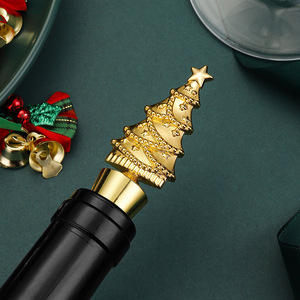 Christmas Tree Wine Stopper Gold Silicone <b>Sealing</b> Bottle Plug For Wine Bottles - Product Image 2