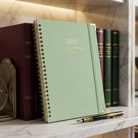 Agenda portable A5 2027, spirales, hebdomadaire, personnalisable pour les étudiants universitaires
