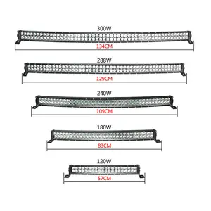 52 inch 288W 300W 4x4 Led Car Light Curved Led Light bar Off road arch bent auto led driving work lights bar