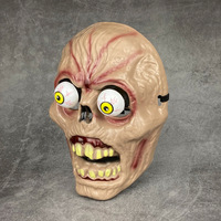 Masque de Clown Effrayant pour Halloween Cosplay Drôle Visage de Vampire pour Maison Hantée Vieil Homme avec Oeil Slinky Drôle Spooky Matière Plastique