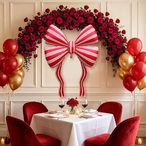 Nouveau ballon en aluminium géant de 60 pouces à rayures avec nœud, pour anniversaire, mariage, fête, baby shower, anniversaire de mariage, ballons à l'hélium - Product Image 2
