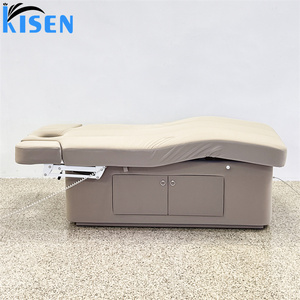 KISEN Customized Color High Quality Beauty Salon Massage Table Electric Curved Treatment Facial Lash Beauty <b>Bed</b> With 2 Motors - Product Image 5