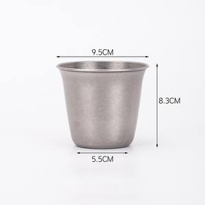DSF76 Gobelet en métal en acier inoxydable, diamètre supérieur 9,5 cm, base 5,5 cm, hauteur 8,3 cm, réutilisable - Product Image 2