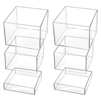 6 pièces de présentoirs en acrylique – Cubes imbriqués à fond creux – Présentoirs pour cosmétiques, bijoux et figurines – Décoration