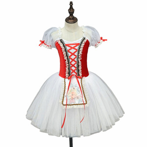 Maillot de Ballet para Niñas, Traje de Danza Profesional para Competencia, Vestido Largo para Fiesta de <span class=keywords><strong>Navidad</strong></span>, Disfraz de Lago de los Cisnes - Product Image 2