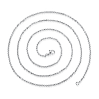 Collier en chaîne rolo en acier inoxydable pour hommes et femmes, chaîne à maillons ronds, or, argent, or rose, 16-36 pouces, vente en gros