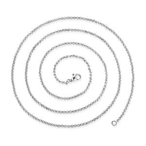 Collana a Catena Rolo in Acciaio Inossidabile all'Ingrosso per Uomo e Donna, Catene con Maglie Rotonde in Oro, Argento e Oro Rosa, 16-36 Pollici - Product Image 5
