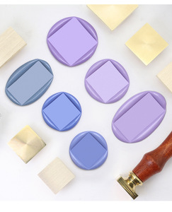 Sceau de cire créatif en cuivre sans gravure avec manche en bois et métal, tampon de cire vierge rétro - Product Image 1