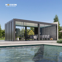 Wasserdichte Aluminium-Pergola mit motorisiertem Lamellen dach für Garten terrasse Hinterhof