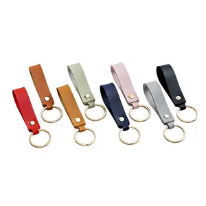 Custom Creative Blank Logo Multicolor Artificial PU Leather llavero/Artificial Leather Keyrings/Multicolor PU Leather Keychain