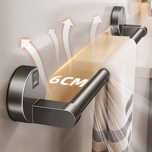 Barre porte-serviettes double murale en alliage d'aluminium, résistante à la rouille, design minimaliste pour salle de bain - Product Image 2