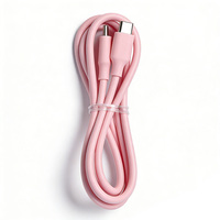 Kabel Silikon Lembut Tipe C ke Tipe C untuk Ponsel iPhone Android, Kabel Data Tipe-C 1m 2m 3.3ft