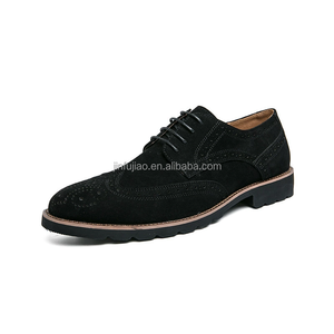 British Retro New Spring and Summer Leather Cow <strong>Suede</strong> <strong>Brogue</strong> Carved Formal Suit Business Men's Shoes Casual - Product Image 4