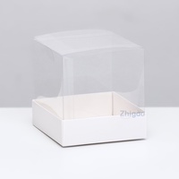 Boîtes cadeaux individuelles recyclables en plastique transparent carré PET de luxe pour mini cupcakes