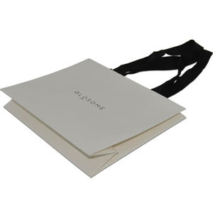 Sac en papier kraft imprimé de logo personnalisé, blanc, brun, vêtements, achats au supermarché, utilisation pour la promotion de l'artisanat, accessoire avec ruban inclus - Product Image 3