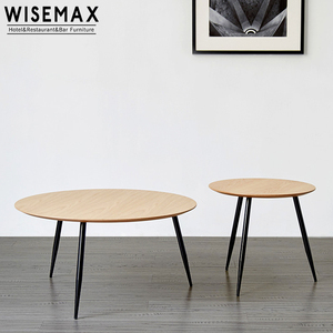 WISEMAX FURNITURE <span class=keywords><strong>Table</strong></span> basse ronde <span class=keywords><strong>de</strong></span> style nordique Offre Spéciale combinaison <span class=keywords><strong>Table</strong></span> d'appoint classique sauvage en <span class=keywords><strong>bois</strong></span> <span class=keywords><strong>massif</strong></span> avec <span class=keywords><strong>pied</strong></span> en fer - Product Image 4