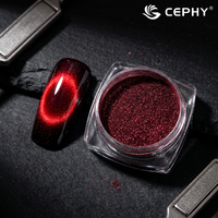 Poudre à ongles magnétique rouge feu effet œil de chat haute brillance 9D, pigment pour nail art, fabrication OEM ODM, marque privée, approvisionnement en gros