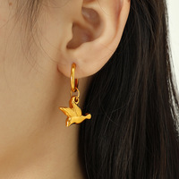 Boucles d'oreilles pendantes vintage françaises imperméables, élégantes et hypoallergéniques, conformes aux normes EU Reach et US CPSIA
