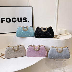 Borsa da donna con strass e borsetta da sposa elegante borsa da sera per feste borse a tracolla con paillettes di lusso - Product Image 2